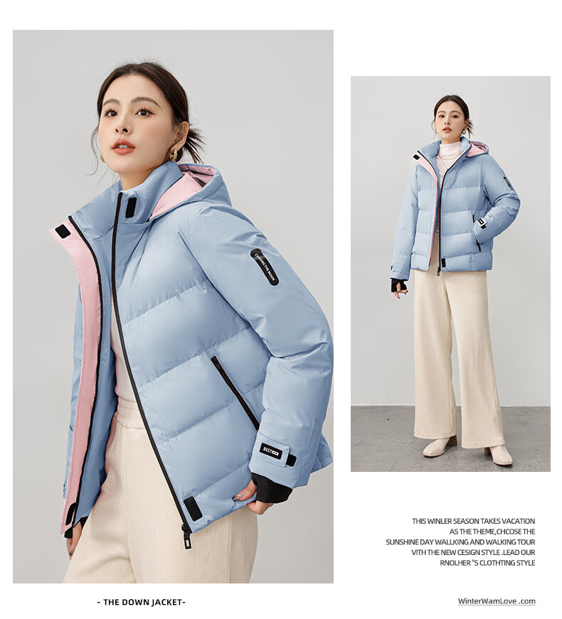 Yalu Women's Down Jacket 2025 New Winter Red Short Hooded National Standard Duck Down Fashion Thick Warm Coat Female 20