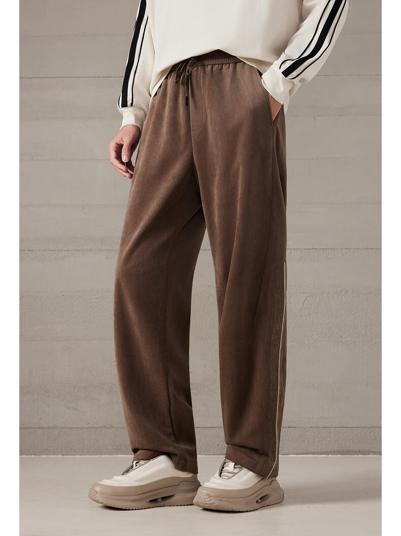 CABBEEN Breakpoint Twill Knit Pants Men Side Structured Split Tape Design Youthful Autumn Trousers 2