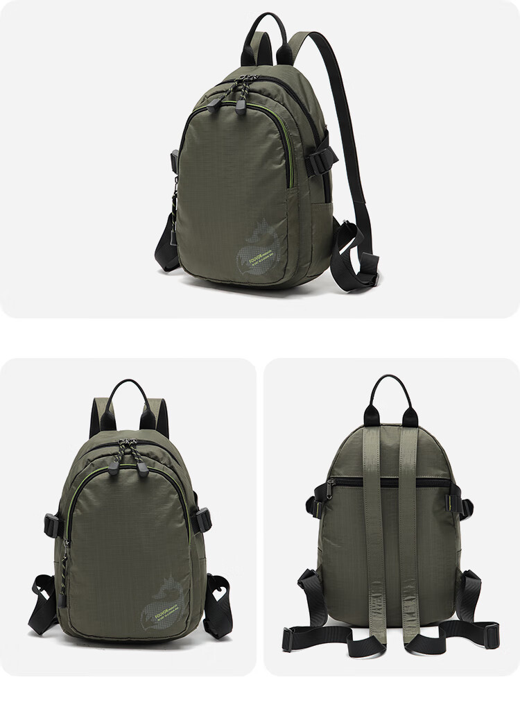 FOUVOR Casual Women's Backpack Fashion Lightweight Travel Bag Outdoor Sports Oxford Cloth Water-Resistant Black 6