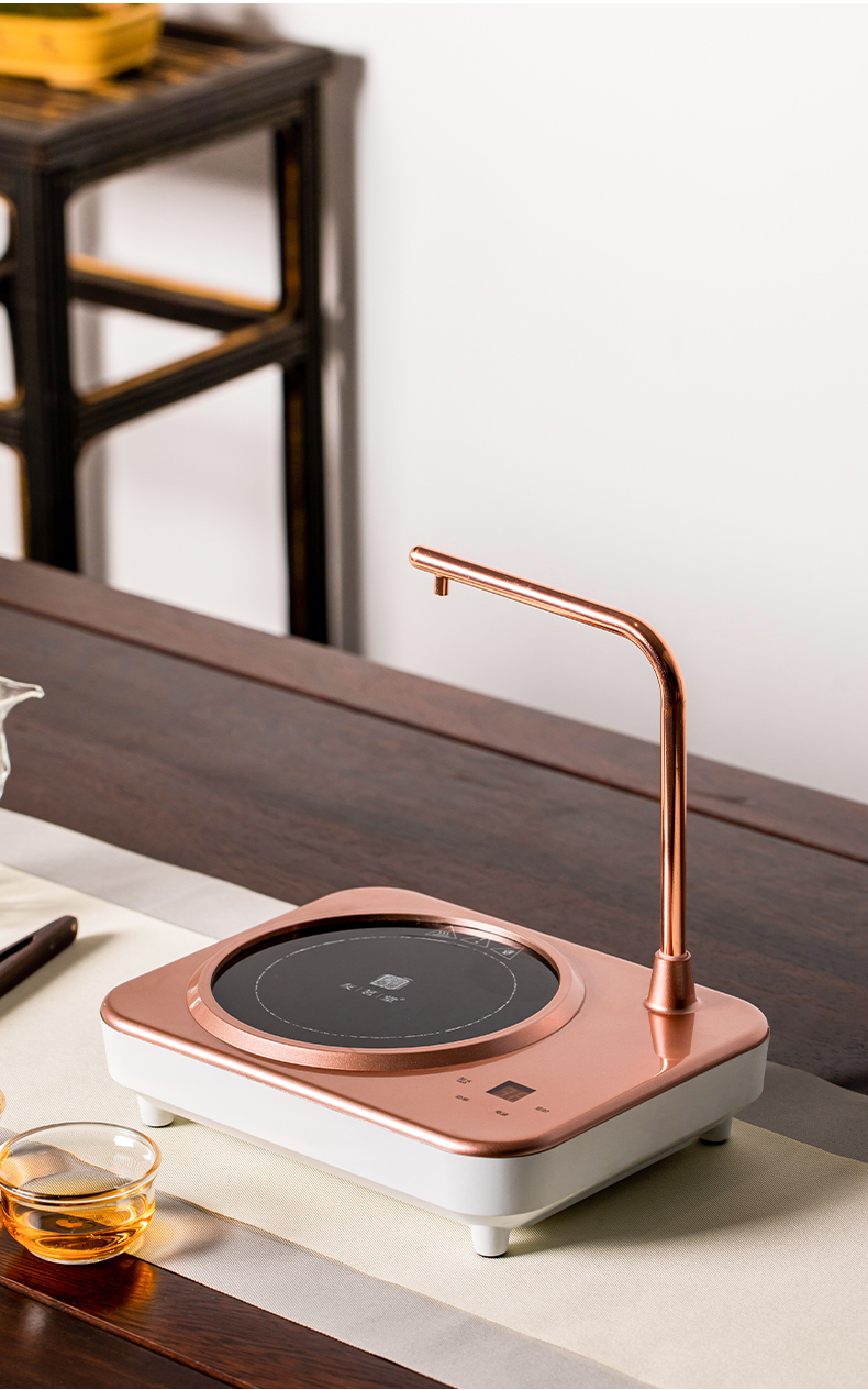 友茗堂电陶炉茶炉泡茶自动上水光波炉家用迷你电热煮茶炉茶具黑金款