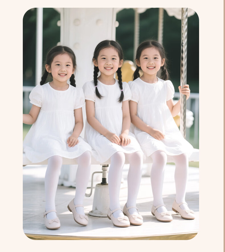 Aiwuge Children's Dance Tights Spring And Summer 10A Antibacterial Pantyhose Girls Ballet Practice Stockings, White, Size M 16