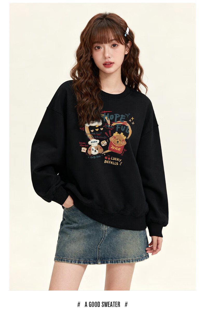 Baleno Women's Lamb Fleece Sweatshirt 2025 Autumn Winter New Korean Style Fleece Lined Thickened Long Sleeve Loose Hoodless Jacket 10
