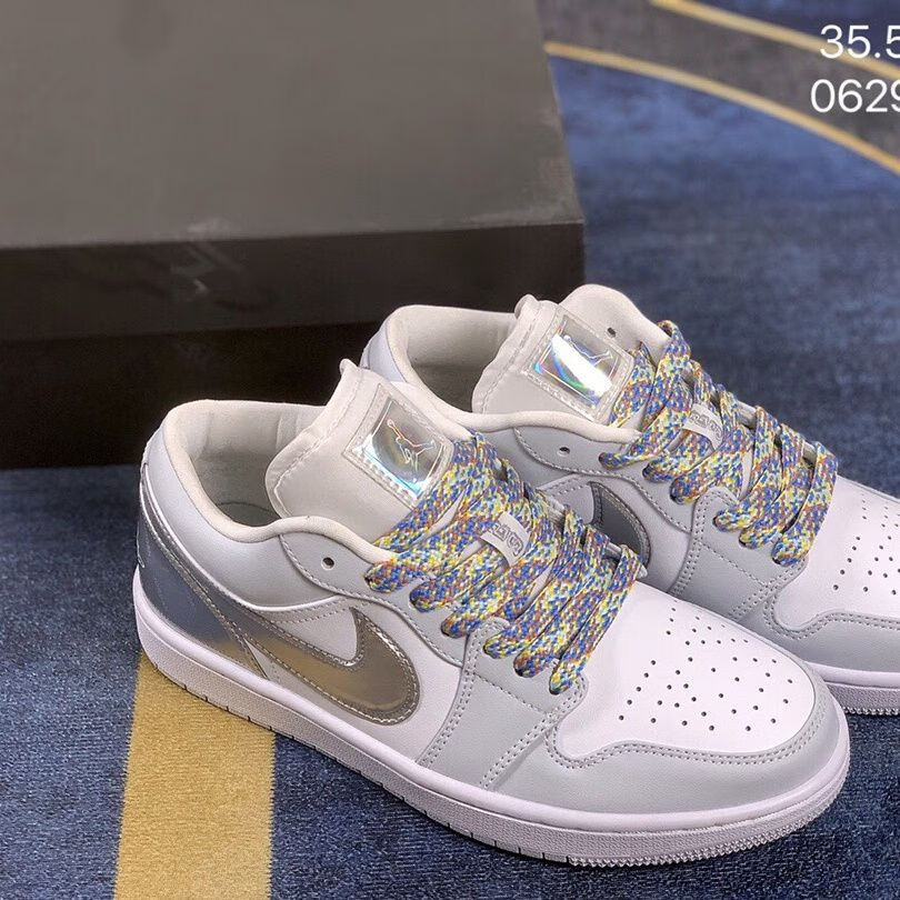 【官方旗舰】air 乔1 low se aj1白银色 撕撕乐 潮流复古低帮篮球鞋dx