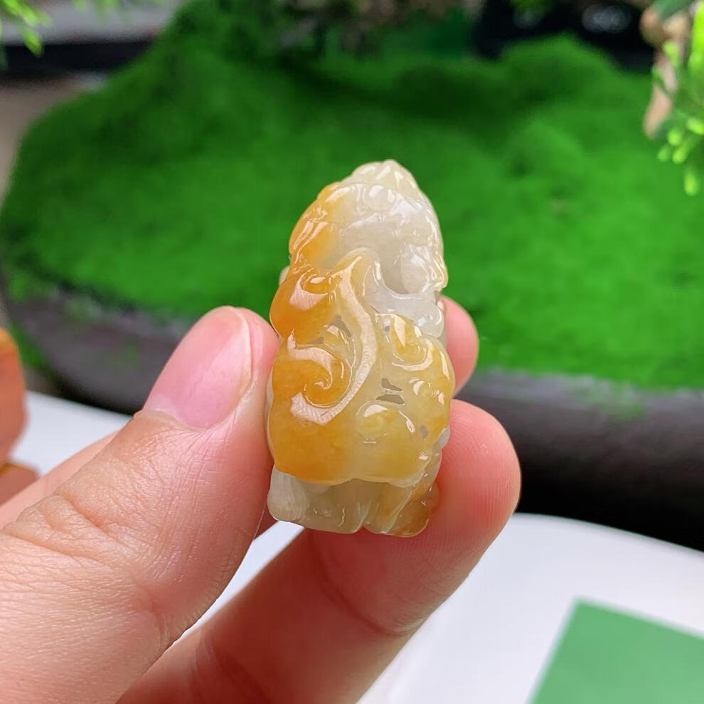 微韵 现货翡翠貔貅吊坠黄翡飞黄腾达pixiu皮丘小挂件a货男女款【图片 