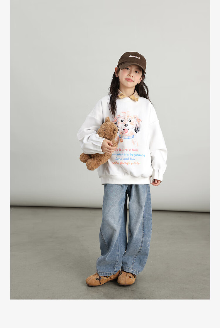 LUSON Chen Da Zhu Children's Clothing, Girls' Cartoon Sweatshirt, Spring And Autumn New Style, Trendy Kids' Autumn Top, Big Girls' Long-Sleeve 5