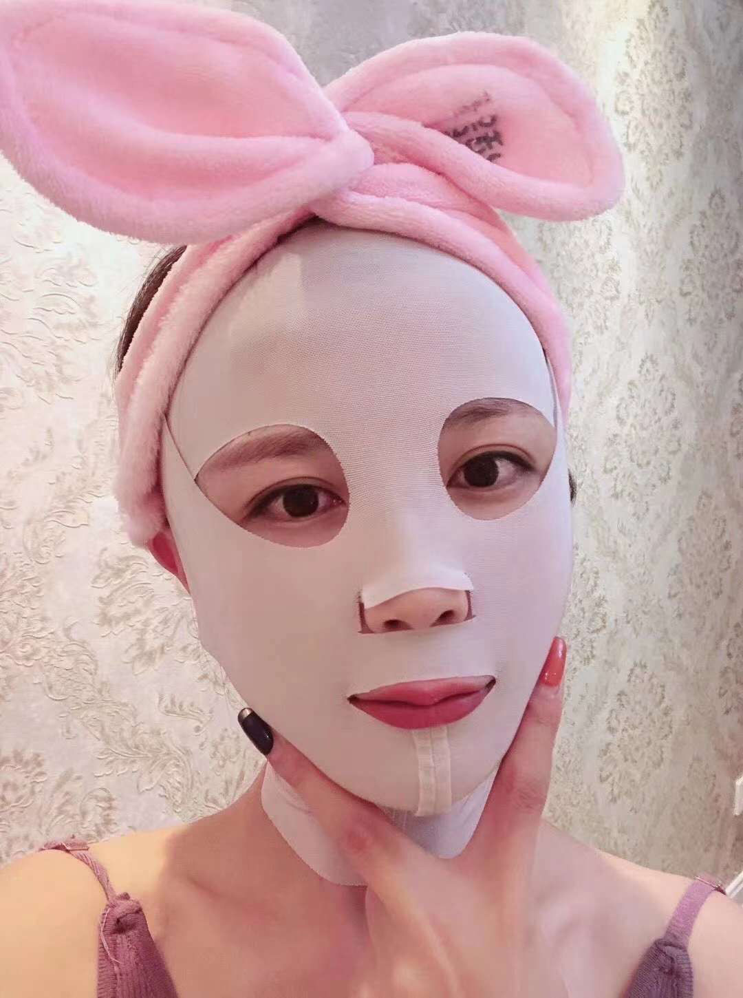 蔽月吟臻真美安提青春定格面雕脸神器小脸提拉紧致全脸塑型面罩 一个