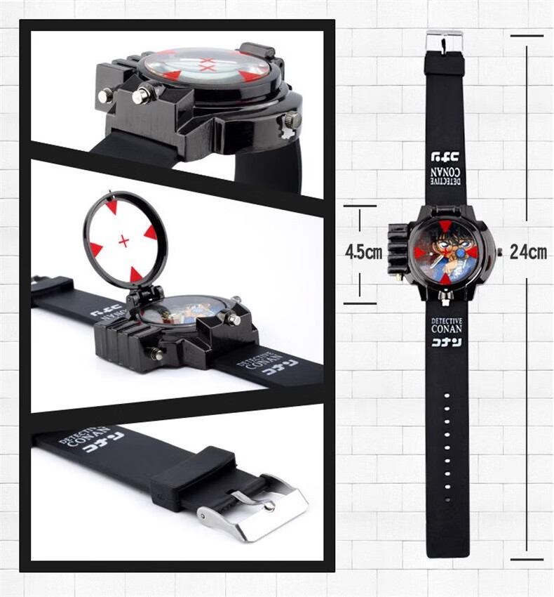 GEORGCOUNT Conan Style Anesthetic Watch Youth Boys Middle School Anime 2D Laser Children's Watch 8
