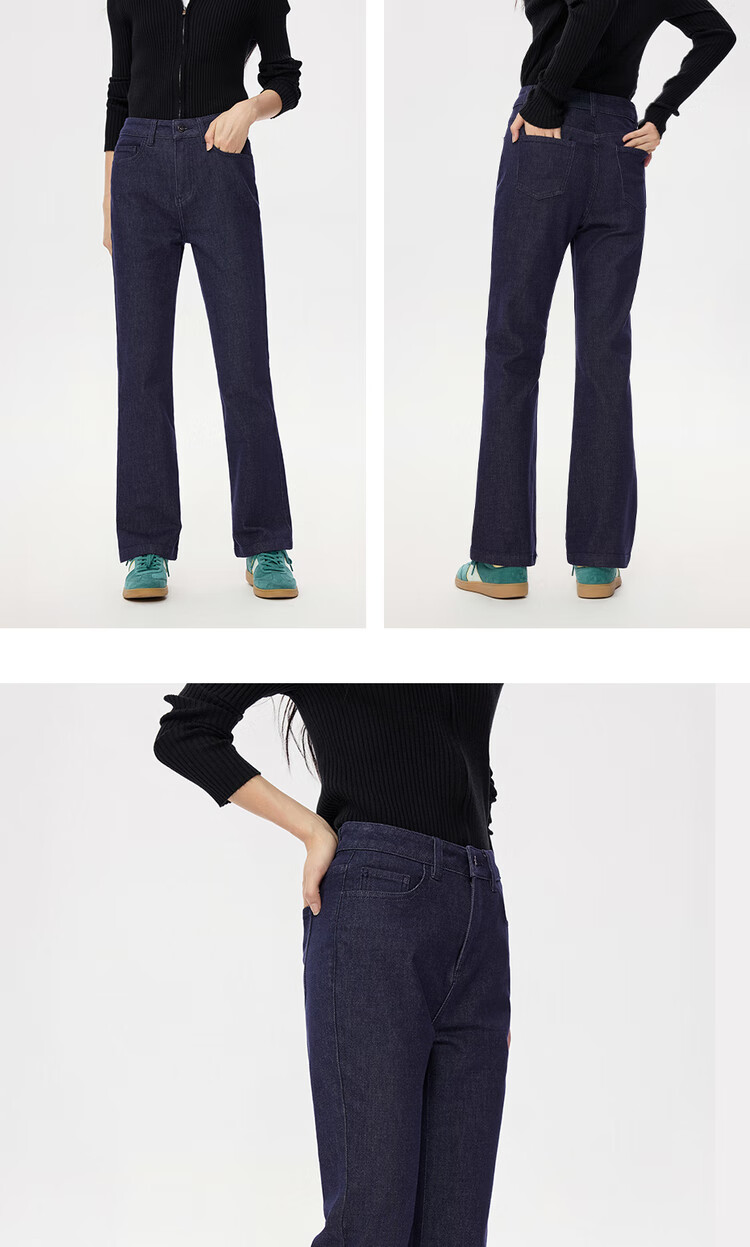 Giordano Women's Slim-Fit High-Waisted Denim Jeans with Heavy Wash Effect, Model 05415684 11