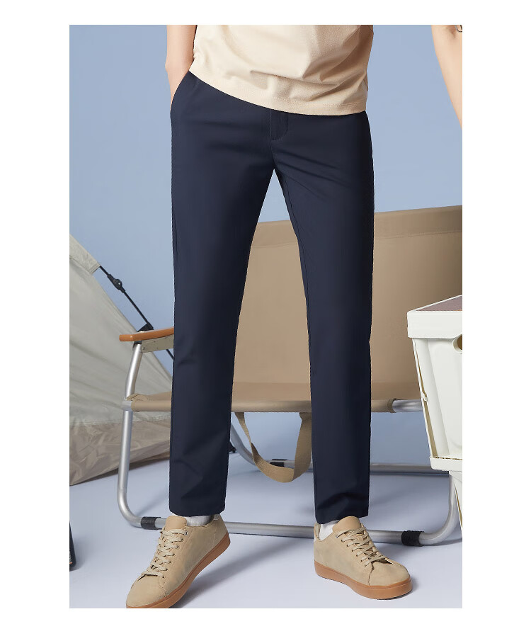 YOUNGOR [Cool Sun Protection] Men's Spring And Summer High-Elastic Business Casual Pants, Outdoor Slim-Fit Versatile Trousers 320126D 2