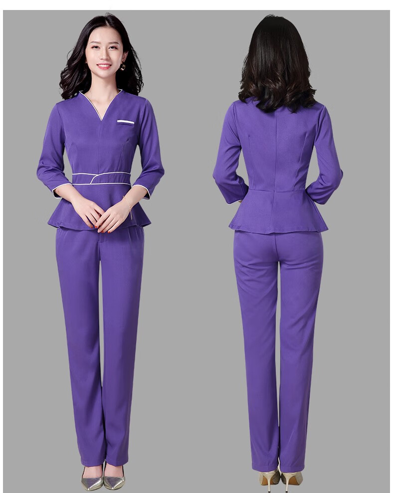 足浴技师工作服冬天秋冬美容师装女裤装七分袖spa美容院工衣足疗工装