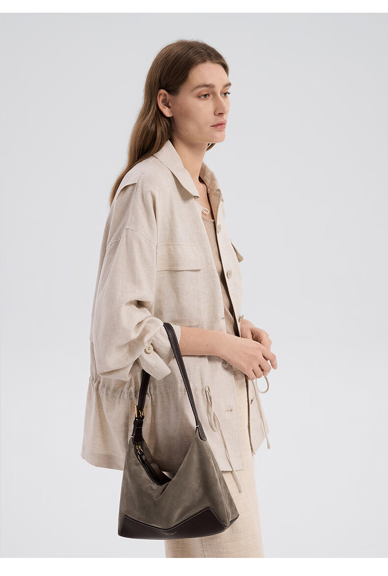 VANESSA HOGAN Zhang Xiaowan Same Style VH Women's Handbag, Xinran Hobo Bag Medium Size, Suede Light Luxury Shoulder Bag, Birthday Gift for Wome 5