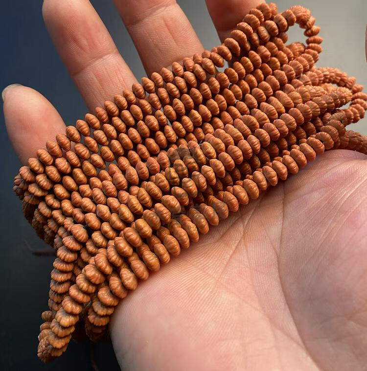 冷门文玩手持九华山金叶莲花菩提手串 金钱子菩提216颗手持冷门小众