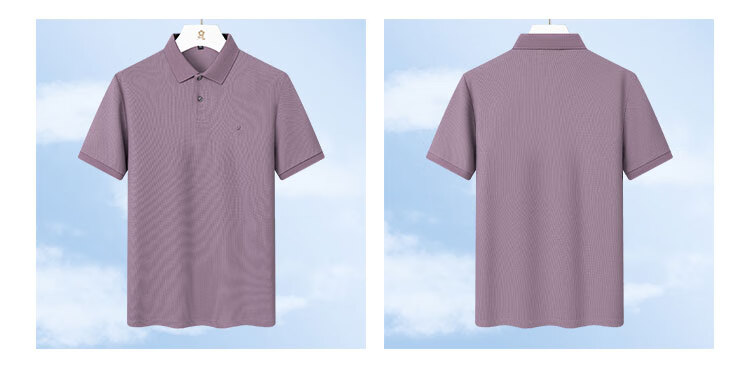 MONTAGUT Summer Men's Business Short-Sleeve Polo Shirt with Collar, Silk-Blend Cool-Feel T-Shirt, Breathable, White, 3XL/56 6