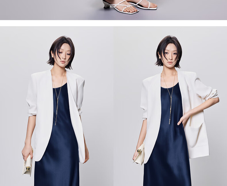 MEIYANG Waltz Dress, Elegant Beauty Acetate Spaghetti Strap Dress, Pearl Gray Extended Version, XL 12