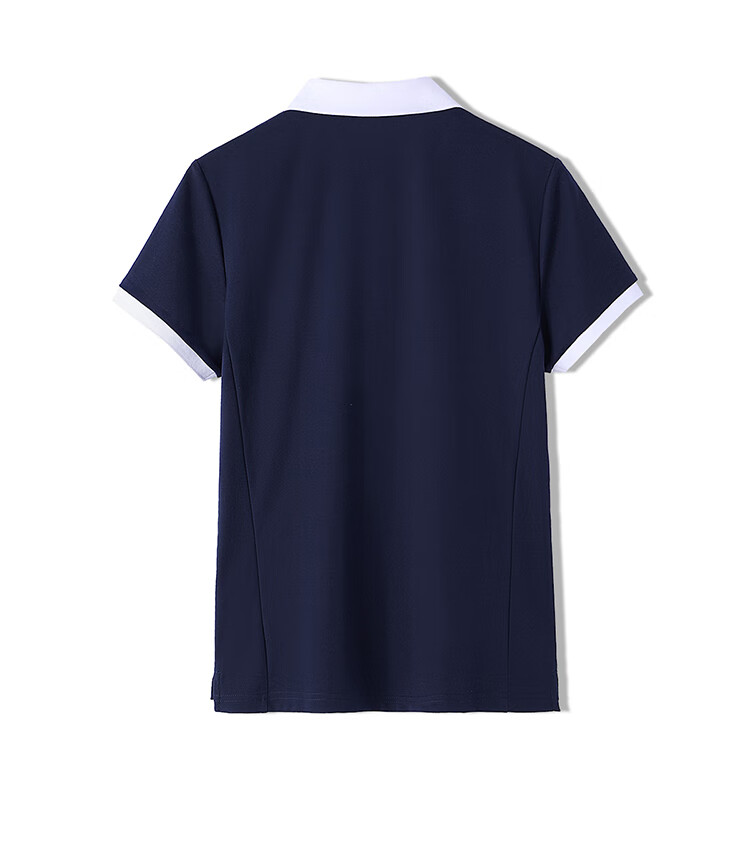 ELLE ACTIVE Fashion Slimming Color-Block Polo Shirt for Women Summer Short Sleeve Slim Fit Sports Casual Top Blue M 17
