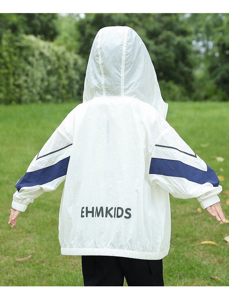 Little Elephant Hamm Kids Sun Protection Jacket Summer UV Protection UPF100+ Boys Lightweight Coat White 120cm 4