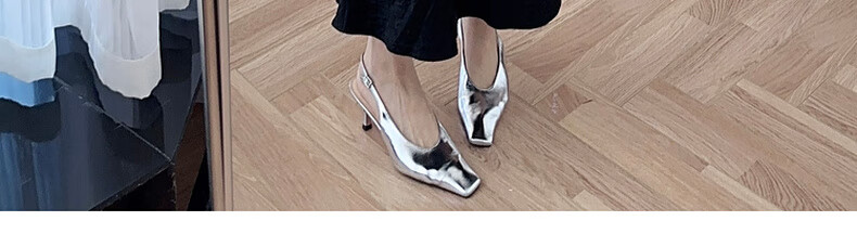 MEIYANG Hepburn Prequel Acetate Spaghetti Strap Dress, Light Luxury Satin Thin Strap Commuter Dress, Black Extended Version, Size S 11