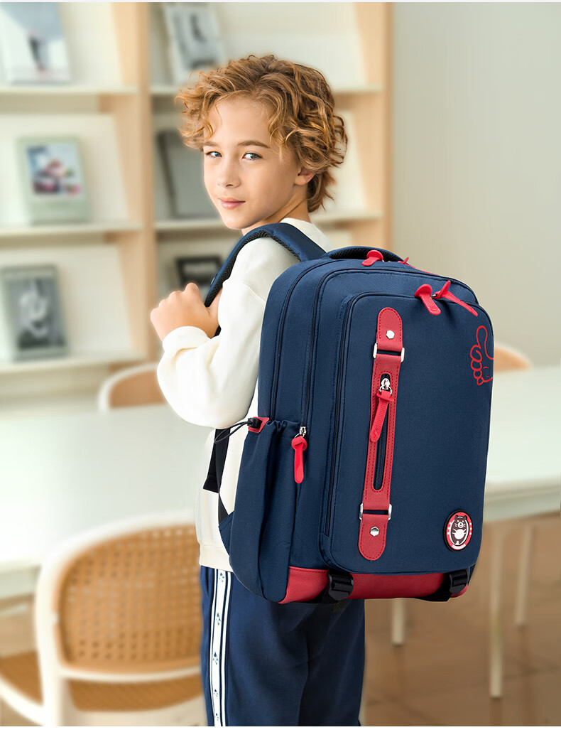 Almost Bear Middle School Student Backpack Boys Lightweight Load-Reducing Spine Protection Elementary School Girls Multi-Compartment Large Capacity Backpack for Grades 3 to 6 10