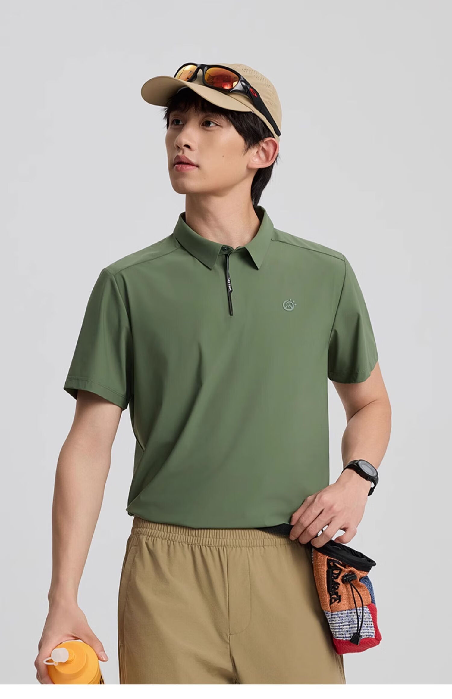 TECTOP Women's Dawn Gray Quick-Dry Short Sleeve Polo Shirt Summer Sun Protection Ice Silk Cooling S 67