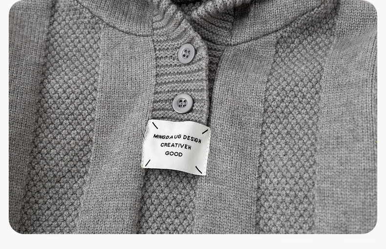 Dudu Baby Hooded Sweater Winter Kids Pullover Top Boys Girls Autumn Winter Clothing Gray 120 11