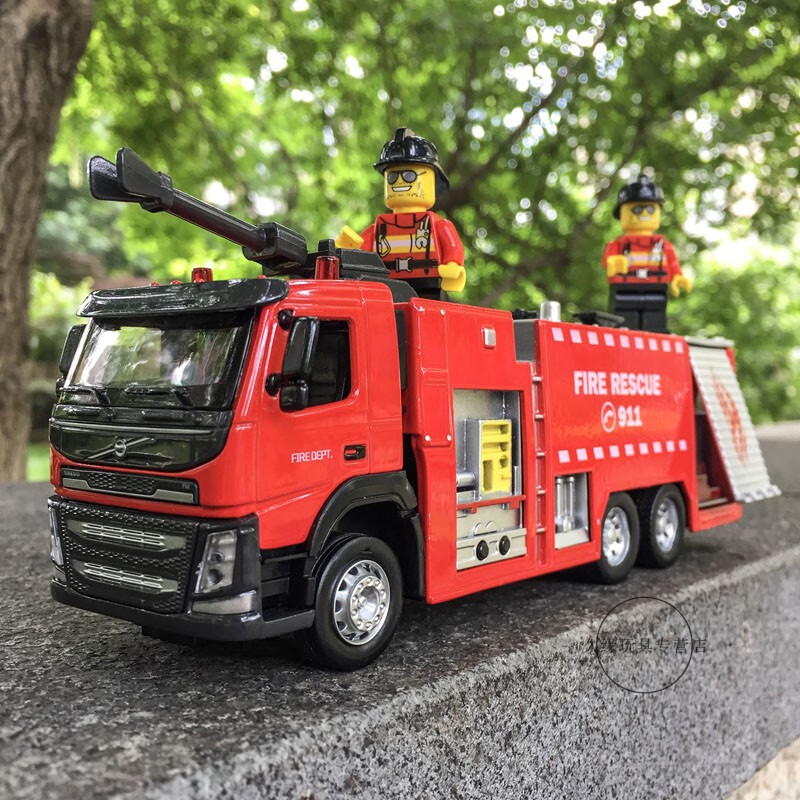 儿童小孩玩具合金消防车玩具车模型仿真119火警救火车男孩儿童玩具车