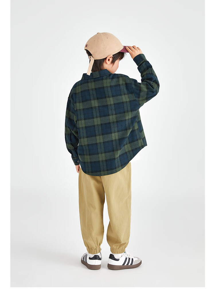 Duoduojia Brushed Soft Fabric Boys' Shirt Spring Autumn Stylish Retro Plaid Jacket for Older Kids 11