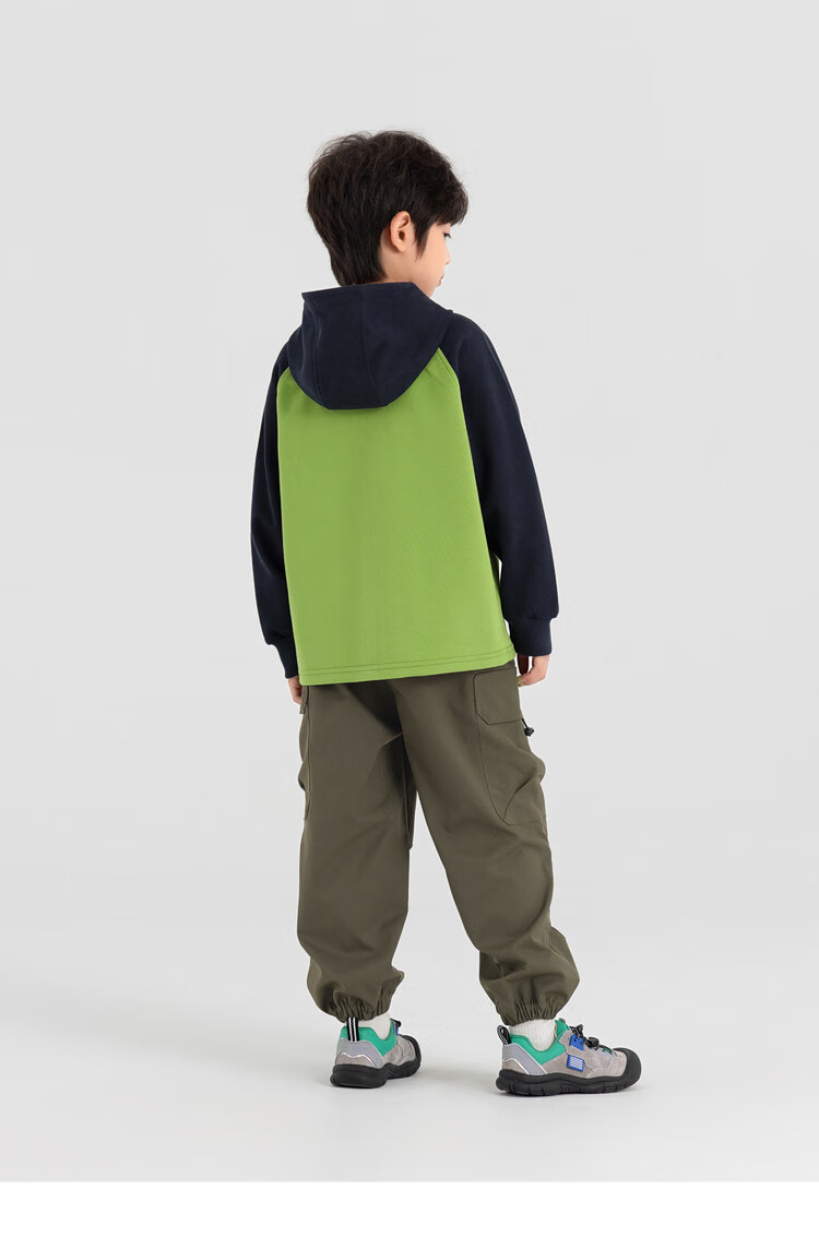 Duoduo Home [Soft and Chewy] Children's 2025 Autumn Three-Color Spliced Hooded Jacket Boys Casual Sports Knit Cardigan 19