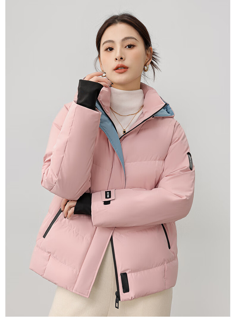 Yalu Women's Down Jacket 2025 New Winter Red Short Hooded National Standard Duck Down Fashion Thick Warm Coat Female 8