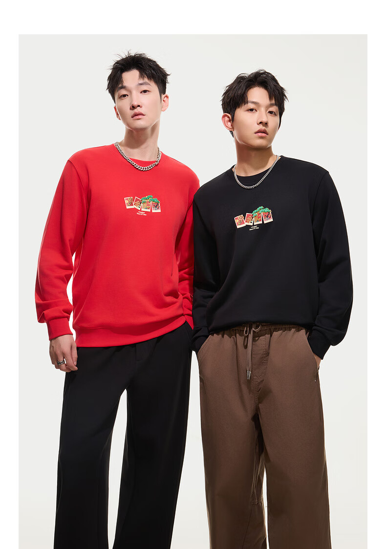 CABBEEN [340G Pure Cotton Sweatshirt] Men's Metal Thread Embroidery Sweatshirt, Comfortable Soft Warm Autumn Long-Sleeve Sweatshirt 11