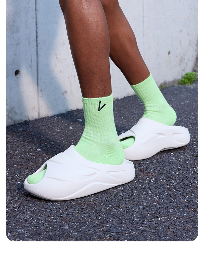Weidong Solid Color Simple Socks Casual Sports Anti-Slip Daily Commuting High-Cut Long Tube One Size [4 Pairs] White 5