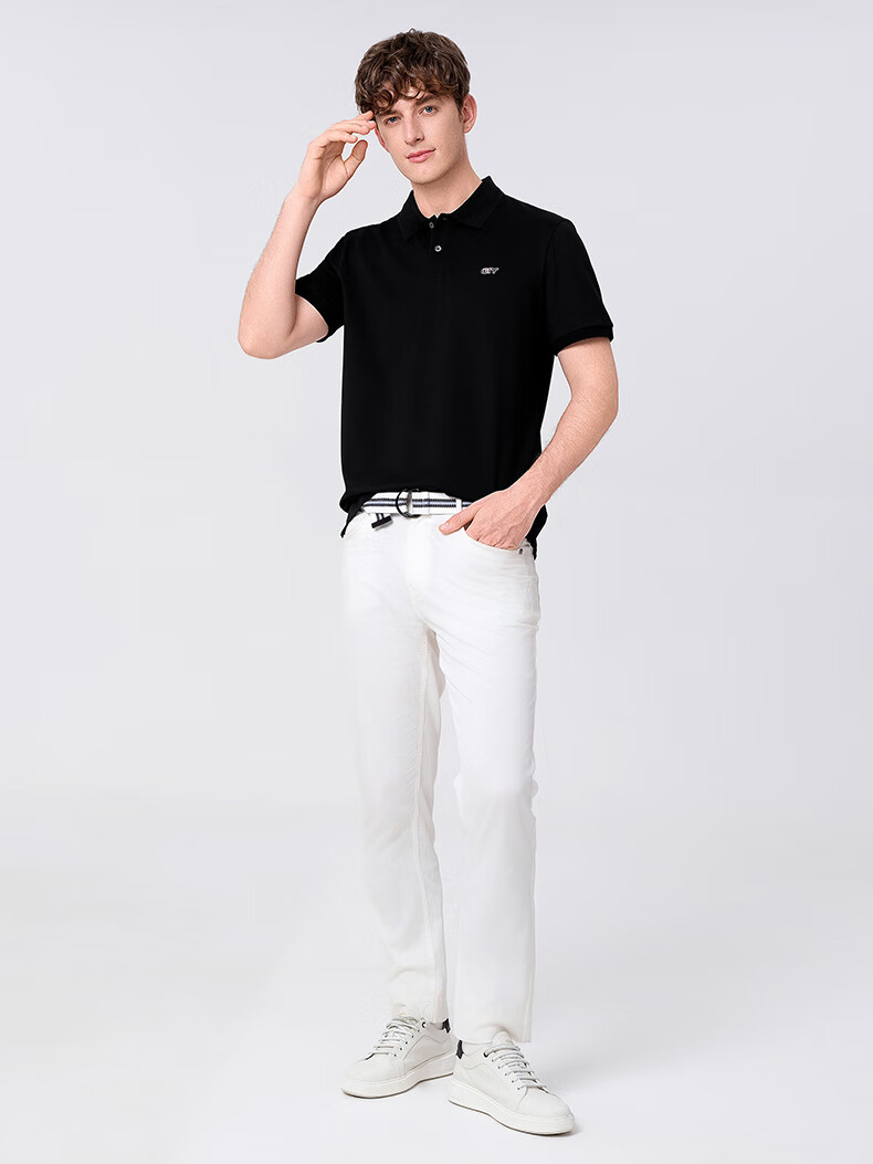 Goldlion GY Short Sleeve Polo Shirt Men Cotton T-Shirt TSF0048-ND153A White M 19