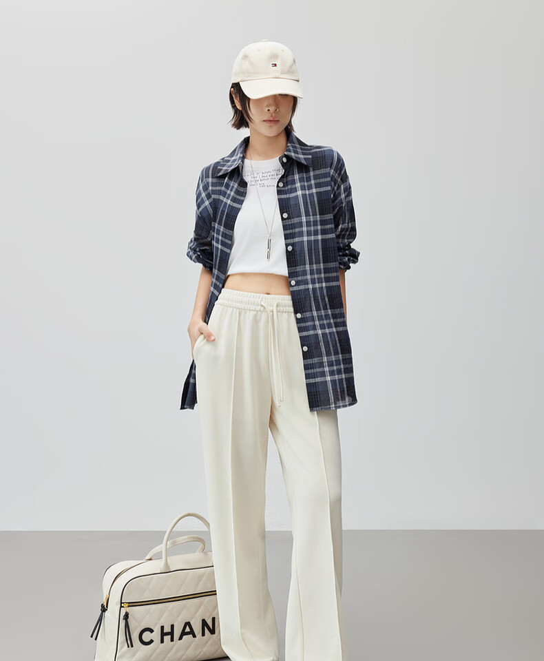 MEIYANG Tilted Line Casual Pants, Modal Blend Vertical Striped Texture Straight-Leg Pants, Black Extended Version, L 10