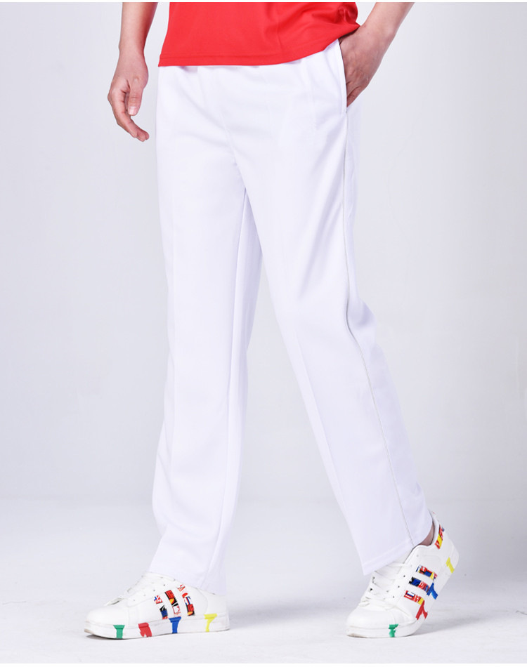 夏季男女纯白色运动裤佳木斯广场舞健身操服装加大码比赛团体卫裤纯