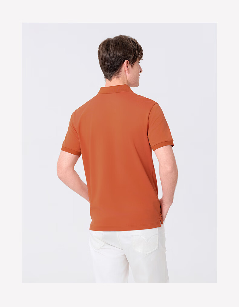 Goldlion GY Short Sleeve Polo Shirt Spring Summer Men's Casual Collared T-Shirt Mulberry Silk TSF0052-PT051 Light Pink 2XL 16