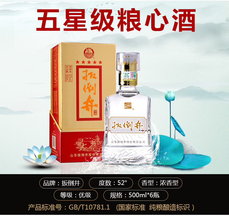 扳倒井 至尊52度 浓香型白酒500ml*6瓶装 图1