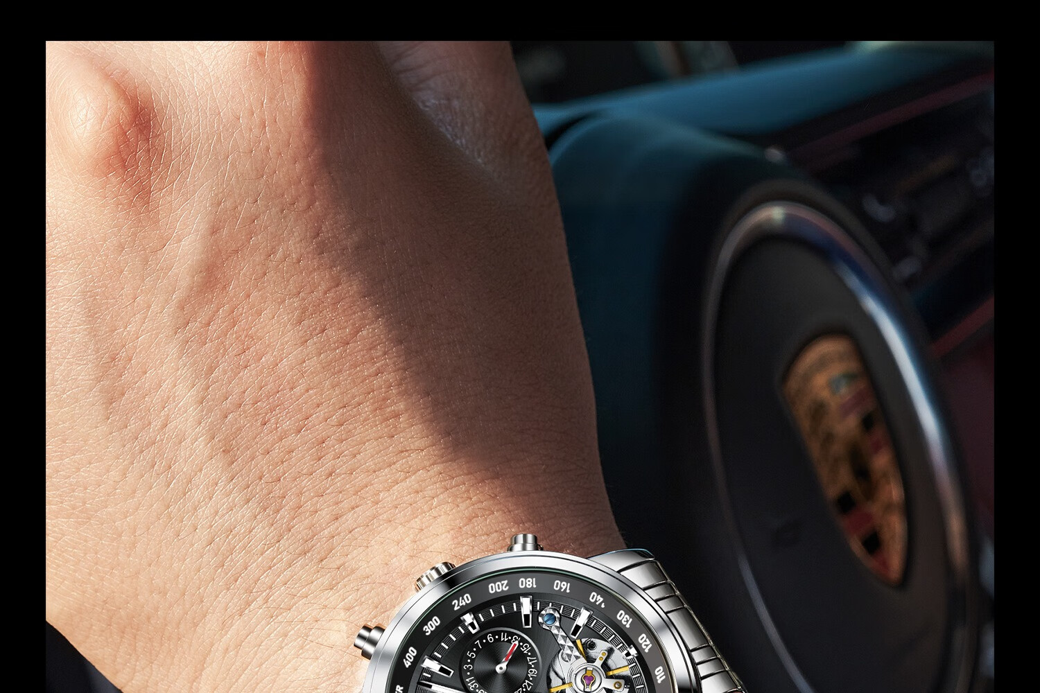 MONTAGUT Men's Skeleton Automatic Mechanical Watch Business Casual Multifunctional Men's Watch Spring Festival Gift 27