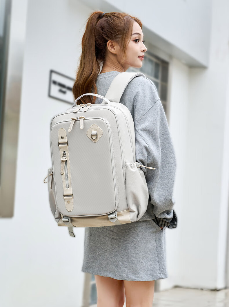 Almost Bear Middle School Student Backpack Girls New Lightweight Large Capacity Travel Bag Boys Primary High School Load-Reducing Ergonomic Double Shoulder Bag 4