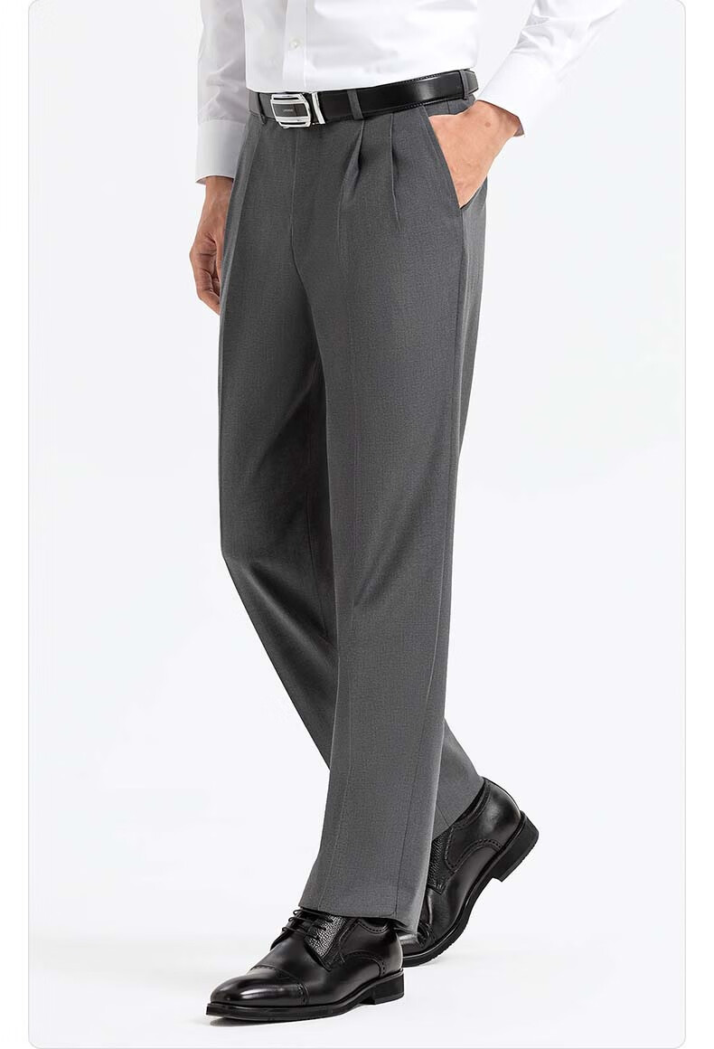 Langdeng Business Men's Formal Dress Pants Spring Autumn New Easy-Care Straight Slim Fit Commuter Suit Trousers for Men 21