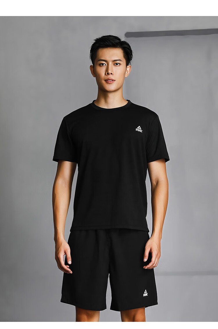 PEAK Men's Short-Sleeve Quick-Dry T-Shirt, Summer Breathable Running Fitness Wear, Sports Sweat-Wicking Casual Morning Jog Badminton Outfit 4
