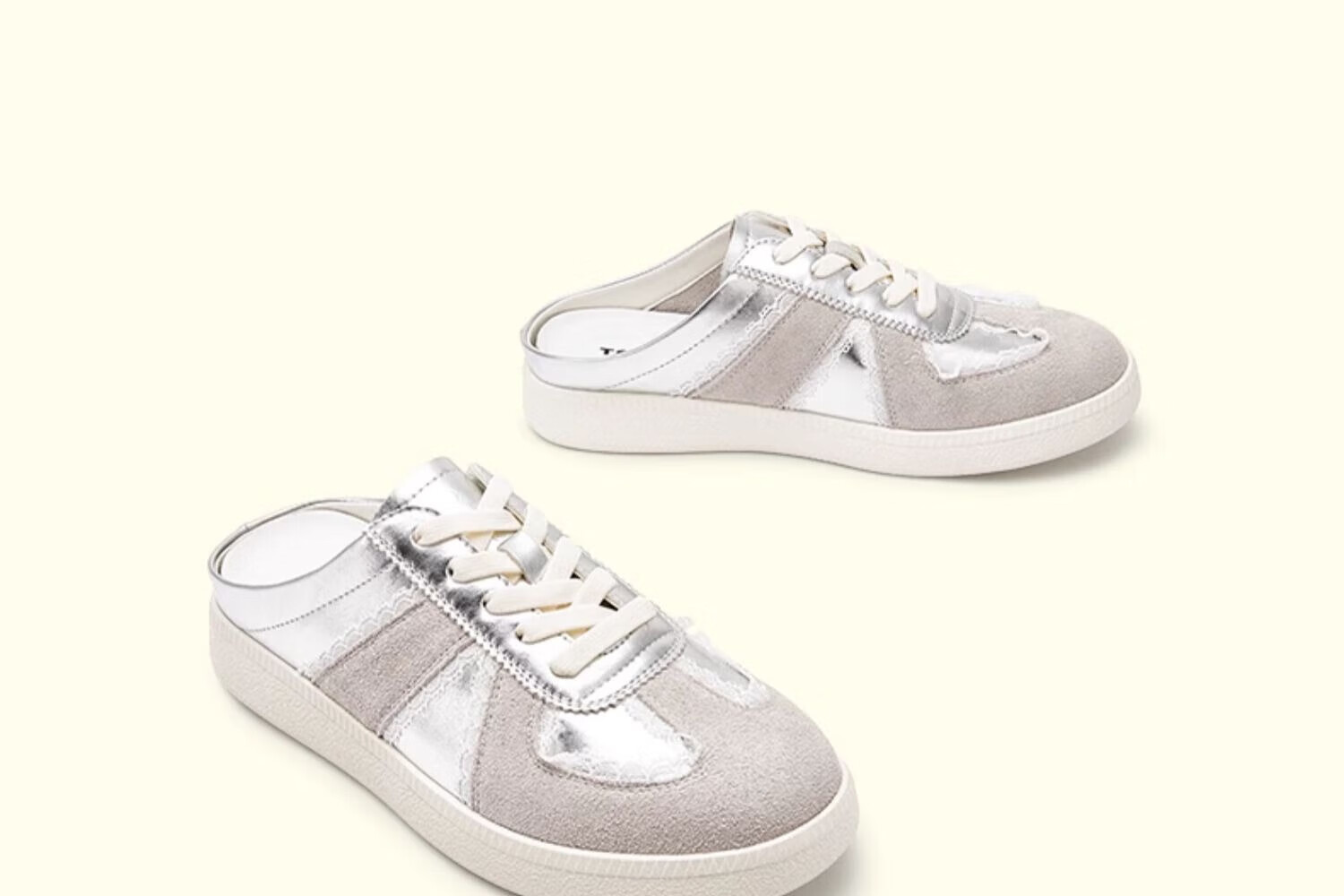 TOOMANYSHOES Couple's Style Men's And Women's Shoes Flat Casual Sports White Sneakers Skateboard Shoes Training Shoes Virtual Lovers Silver 36 26