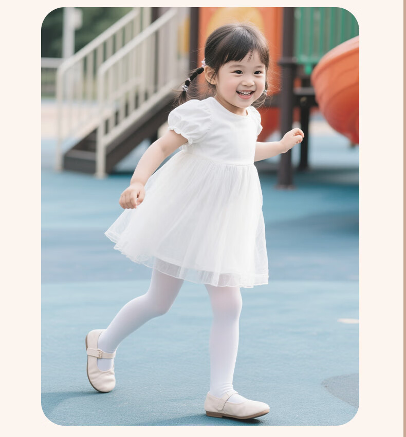 Aiwuge Children's Dance Tights Spring And Summer 10A Antibacterial Pantyhose Girls Ballet Practice Stockings, White, Size M 15