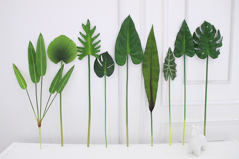 居壹生大叶仿真植物叶子大装饰室内仿真植物装饰大马蹄莲叶1支价