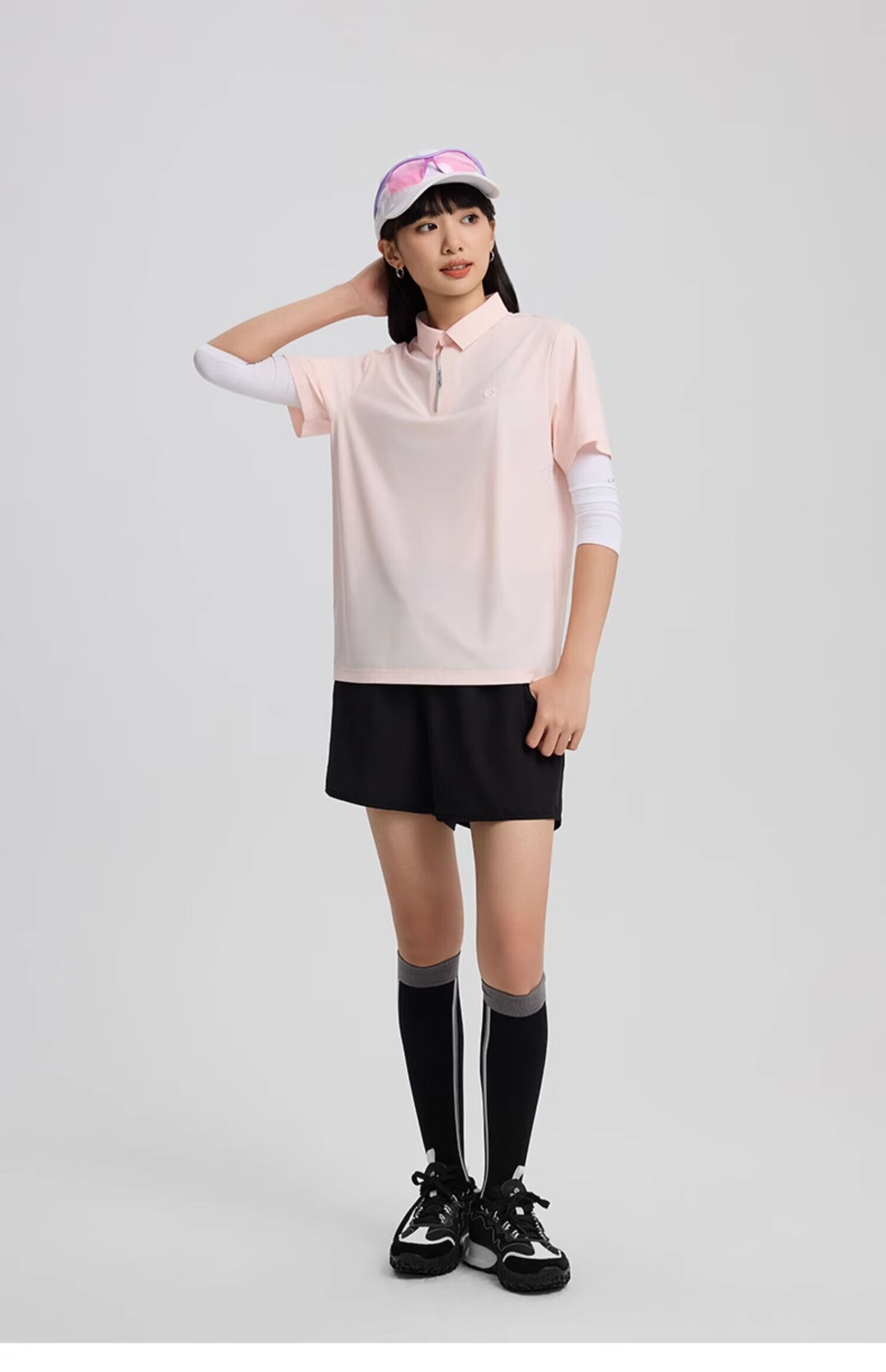 TECTOP Women's Dawn Gray Quick-Dry Short Sleeve Polo Shirt Summer Sun Protection Ice Silk Cooling S 29