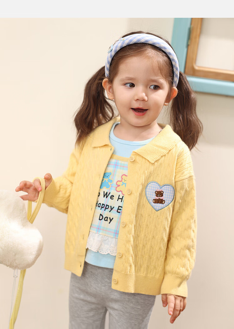 LUSON Little O Dad Baby Girls' Sweater Cardigan 2025 Autumn New Baby Knitted Warm Stylish Jacket 9