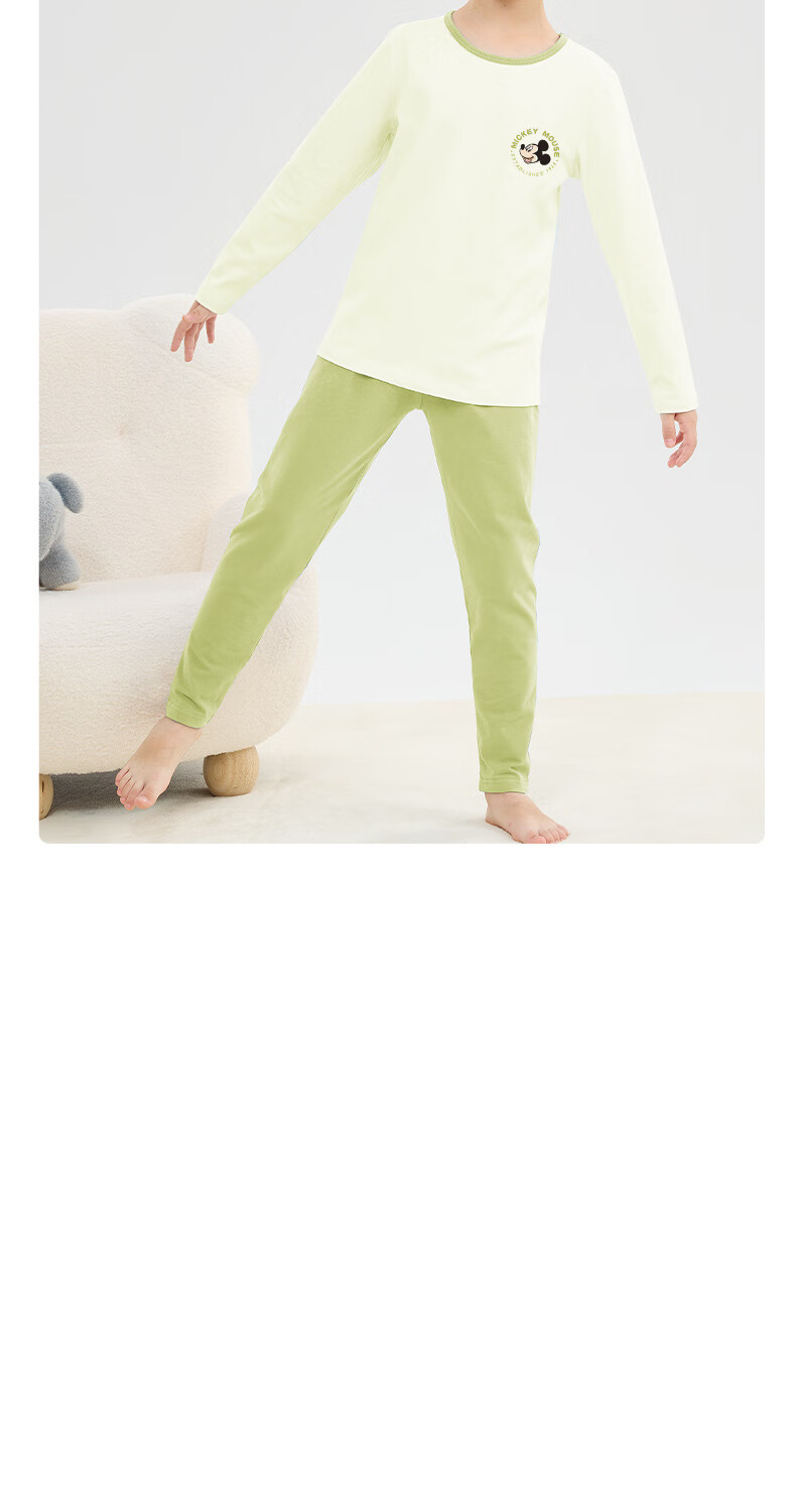 Disney Girls' Pajama Set Spring and Autumn New A-Class Boys' Homewear Autumn Children's Thermal Underwear Girls' Pants 11