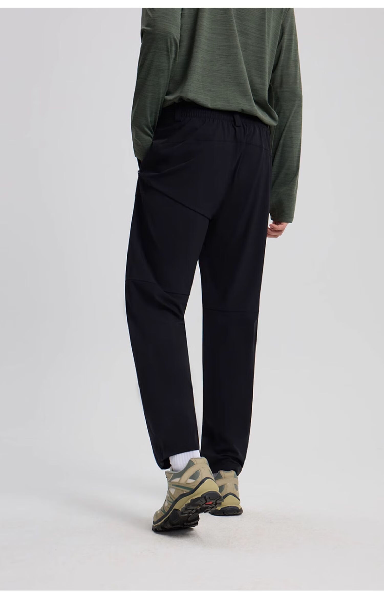 TECTOP Men's Outdoor Casual Pants Spring Summer Breathable Stretch Hiking Softshell Work Pants Sand Color M 34