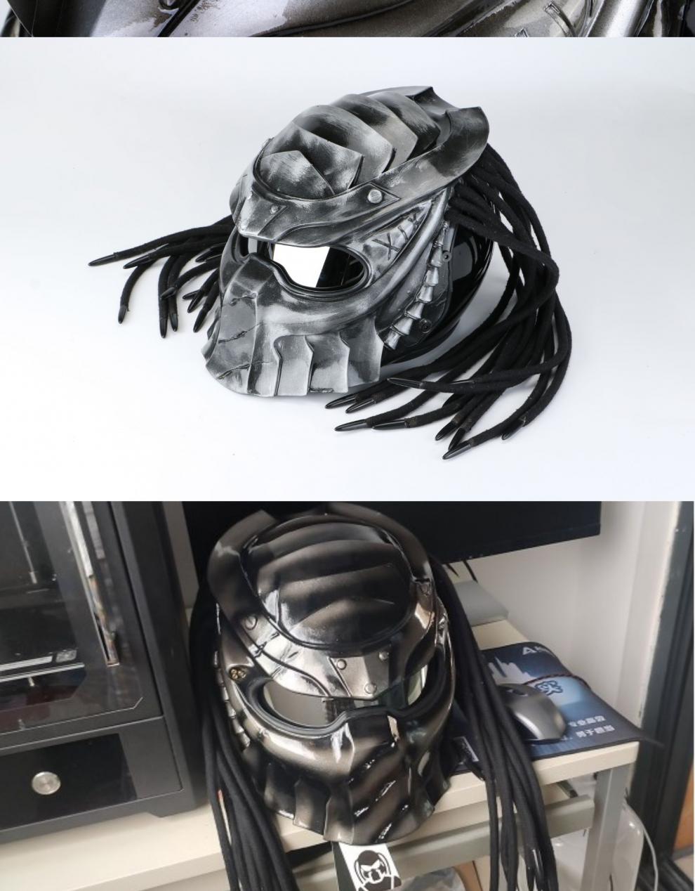 定制款铁血战士发烧友骑士头盔异形猎食者全盔个性哥摩托车男哈雷机车