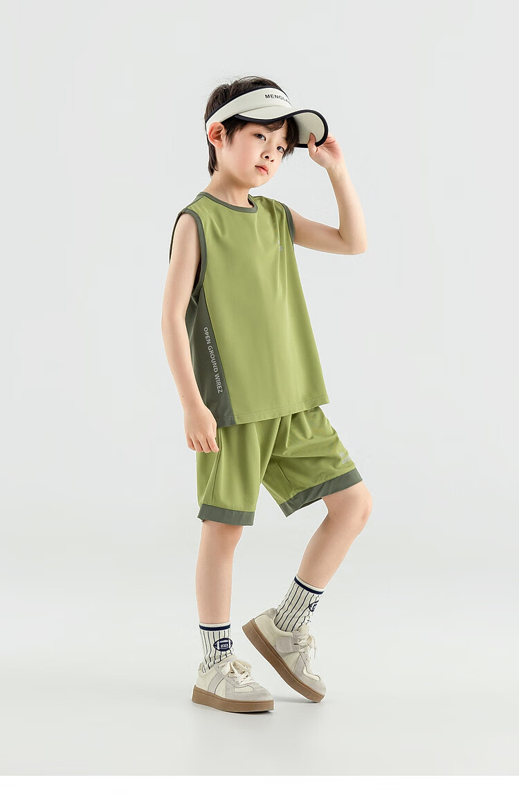 Duoduojia [Smooth And Skin-Friendly] Boys' Running Sports Set, Summer Fitness Training Children's Vest Shorts, Breathable Two-Piece 21