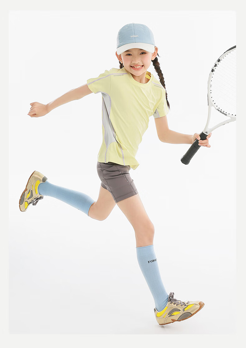 BANDOCIN Boys And Girls Summer Sportswear Quick-Dry Shirt Stylish for Older Children 2026 New Style Deep Sea Blue 140 12