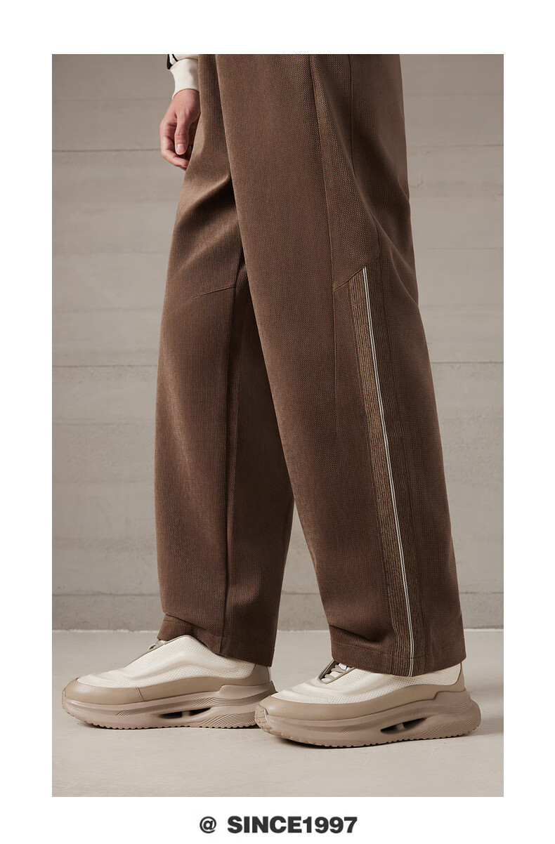 CABBEEN Breakpoint Twill Knit Pants Men Side Structured Split Tape Design Youthful Autumn Trousers 3